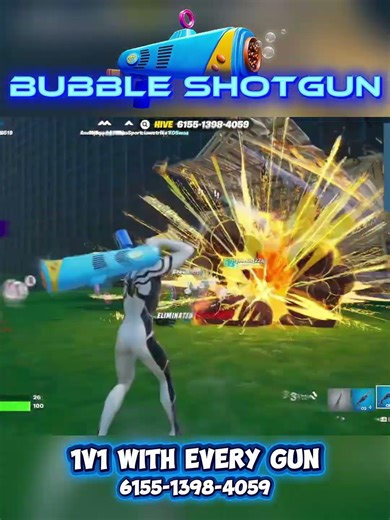 How to unlock the BUBBLE SHOTGUN in 1V1 WITH EVERY GUN!