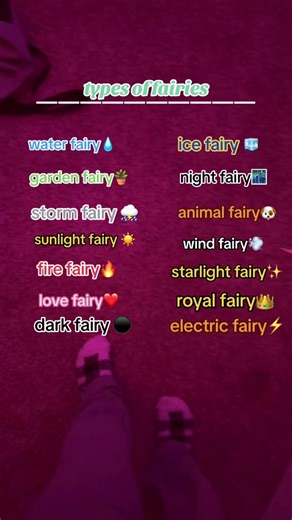 different types of fairies💗⭐️🔥☀️🌊💨🧊👑✨⚡️⛈️🐶🌃 #fairycore #fairytok #fairy #differenttypesoffairies #fyp
