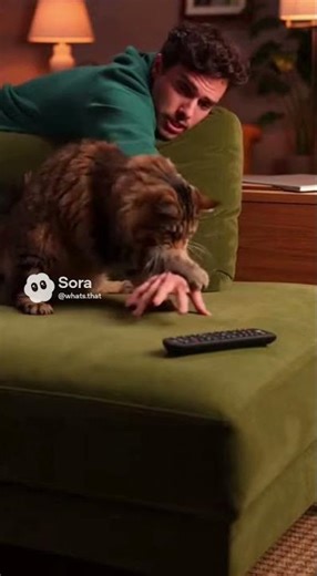 This Massive Cat Will NOT Give Up the Remote! #giantcat #catlife