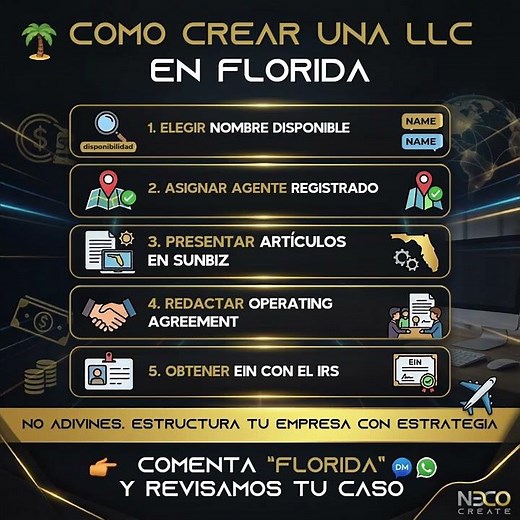 🌴 Cómo crear una LLC en Florida paso a paso (y sin errores)