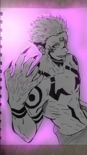 "Sukuna Sketch 😈= Pure Power🔥" 🥶 jujutsu kaisen #subscribe #chroot legacy 👆💀✏️