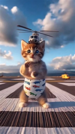 Helicopter diaper cat #catdance #petdance #helicopter #猫ダンス #ヘリコプター