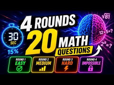 20 Math Questions Quiz | Easy to Impossible Math Challenge