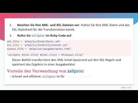 Effiziente Ausführung von XSLT-Transformationen von XML-Daten in Ruby mit xsltproc