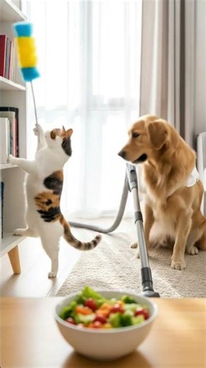Cat and dog friendship #cat #dog #friends #DreamScreenAI