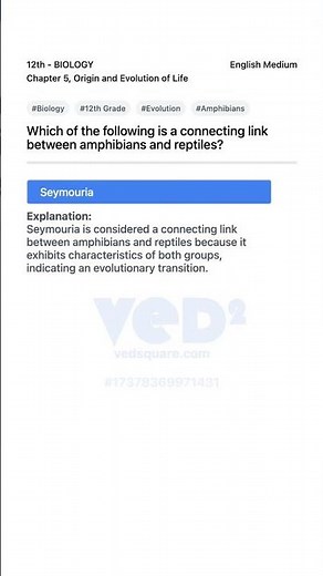12th Biology Evolution Link Between Amphibians Reptiles