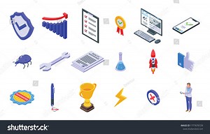 Quality Assurance Icons Set Isometric Set Stock Vector (Royalty Free) 1777676729 | Shutterstock