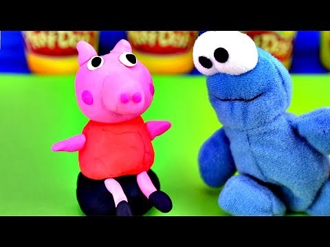 Learn How To Make Play Doh Peppa Pig with Cookie Monster StrawberryJamToys