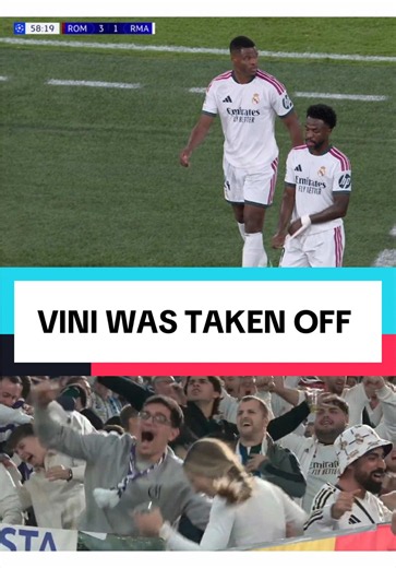 Vinícius Júnior made a costly mistake against Roma, and Mourinho didn’t waste time before taking him off the pitch. Vini was reportedly furious and even shouted, “Why are you taking me off?” 😭💔 But here’s the crazy part: after he left the pitch, Real Madrid came back from 3–1 down to win 4–3! 🔥 Was Mourinho right to substitute Vini, or should he have given him more time to redeem himself? 👀⚽️#creatorsearchinsights #footballwahala #footballtiktok #realmadrid #fyp 𝐍𝐄𝐖: Vinícius Jr. was repo
