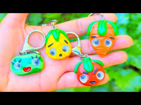 VEGETABLE & FRUIT KEYCHAINS! Polymer Clay Crafting Tutorial