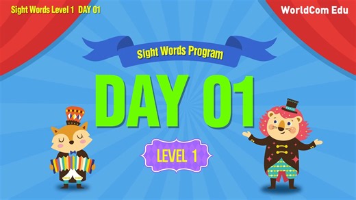 Sight Words 100 Level 01 Day 1
