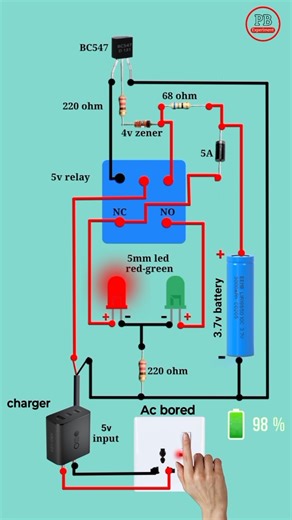 3.7v battery charger circuit with auto cut off #shorts #shortvideo #short #viral #pbexperiment