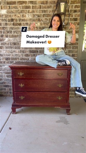 How to Fix a Chipped Dresser | Broken Furniture Makeover! 😍
