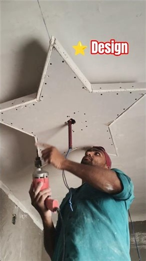 ⭐ Star Design Making | Gypsum Ceiling Work #stardesign