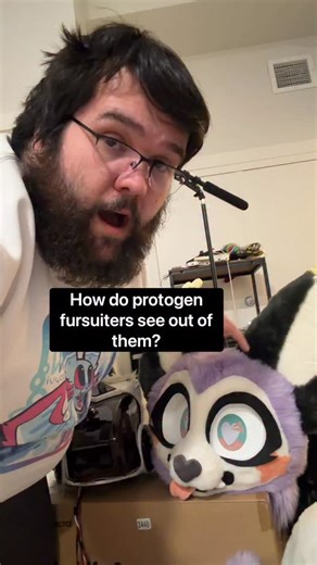 ivycomb on Instagram: "How do people see out of protogen fursuits? #furry #furryfandom #fursuit #protogen"