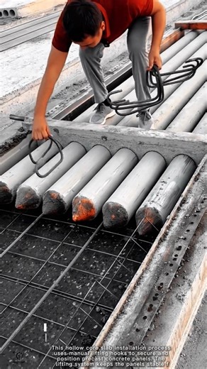 Hollow Core Slab Installation Work Tool Using Manual Lifting Hook #worktool