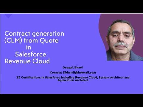 Contract generation (CLM) from Quote in Salesforce Revenue Cloud