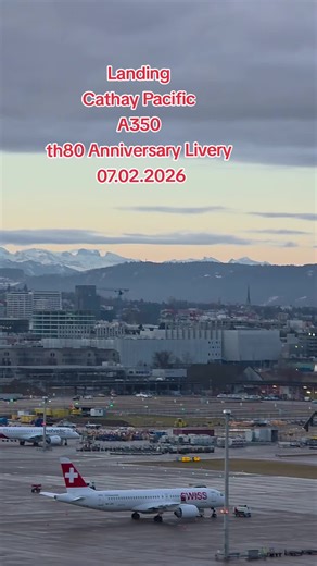 Cathay Pacific A350 Landing with Anniversary Livery