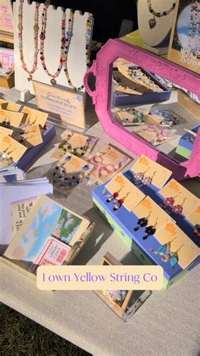 yellow string co. on Instagram: "Yellow String Co. has been growing, so I wanted to reintroduce myself and the brand with all my new followers! First time doing a voiceover like this so make sure to do a little dance every time I say the word "amazing" 💃 This is my submission video for being an artisan vendor at the 2025 @risconvention My products are made with high quality gemstones, freshwater pearls, and finishings. I also make cute bookish art for stickers, buttons, and postcards! Pl