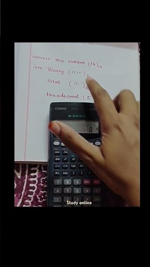 Casio fx 100 MS Calculator Number system conversion decimal into binary, hexadecimal and octal