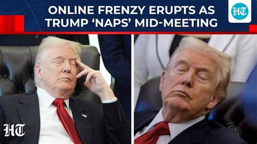 Did Trump just fall asleep? Internet loses it over us President's nap moment mid-meeting at oval
