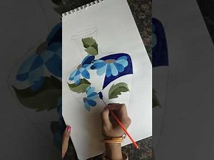 Intermediate grade drawing exam design how to draw flower vase and colour with water colours