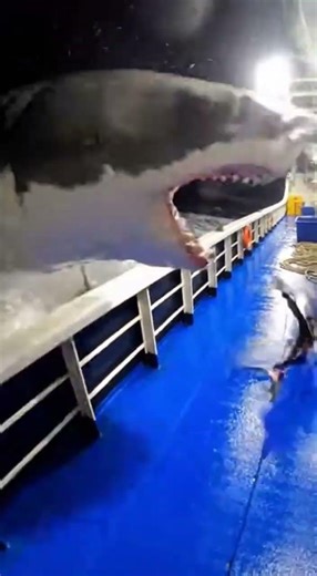 Swordfish Jumps Aboard… Great White Shark Follows 😱