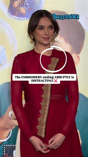 Ragini Tripathi on Instagram: "Wait for it! 💥 Sometimes, it’s not the colour 🎨 or the silhouette 👗 that disrupts a look… it’s the flow ✨ Recently, Aditi Rao Hydari wore a beautiful kurta where the embroidery ended abruptly near the neckline. Even with a stunning colour 💫 and elegant silhouette 🌿, that sudden stop felt visually distracting. So I re-imagined the same look by softly extending the embroidery toward the shoulder—allowing the eye to travel naturally 👁️ and restoring true styling