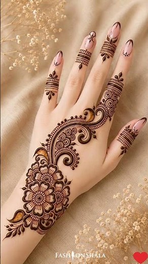 Front and Back Hand Bridal Mehndi Design | Easy Step-by-Step Cute Bridal Henna
