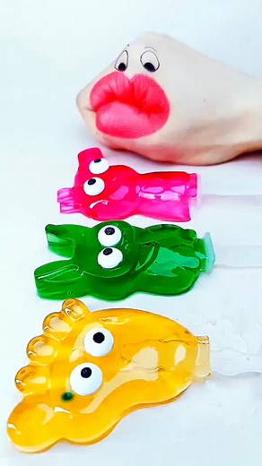 Handy eating 3 color jelly eating show ASMR Eating show #yellow #green #pink #asmrfood #gummycandy #jellycandy #asmreatingshow #asmreating