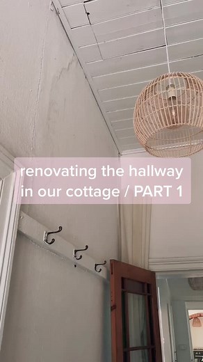 crossing my fingers these walls don’t crumble like the last two rooms did! 😅✨ #renovation #restoration #diyprojects #cottagecore #cottage #farmhouse
