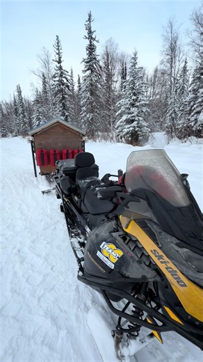 Winching Out My Stuck Snowmobile Cabin in Alaska