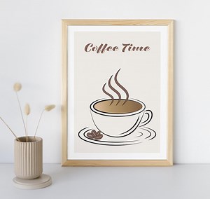 Minimalist Coffee Cup Digital Art – Vector Illustration | Instant Download - Etsy Canada