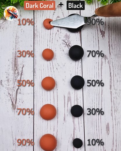 Dark Coral Vs Black Satisfying color mixing Clay #Satisfying #crafts #Christmas #asmr #clay #Shorts | Painting Concept