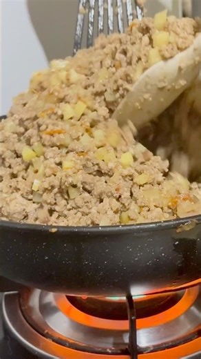 Beef Pork Omelette #groundmeat #cooking #omelette