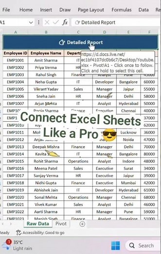 Link Any Excel Sheet in Seconds Using Ctrl + K Shortcut key