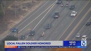 Funeral procession held for fallen soldier from L.A.