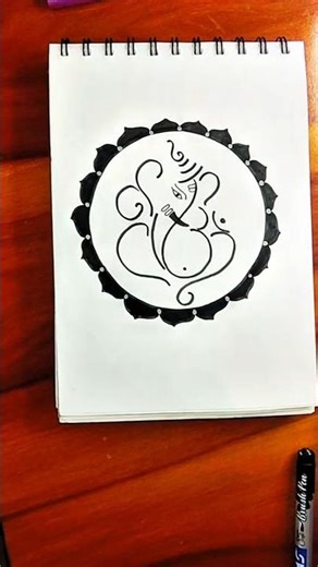 How to Draw Lord Ganesha 🐘✨Simple Line Art Ganpati Bappa 🙏😍#shorts#howtodraw #ganesh#art