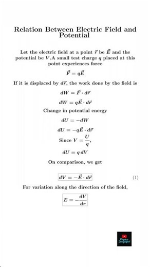 Relation Between Electric Field and Potential | Class-12 | Physics | NCERT | CBSE | JEE | NEET |