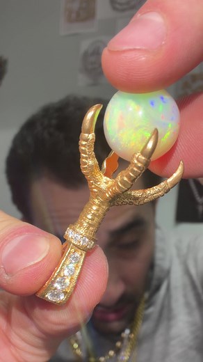 Unique 24k Eagle Claw Jewelry with Opal Stone
