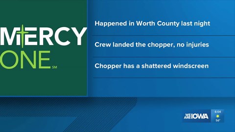 MercyOne helicopter makes emergency landing after bird strike