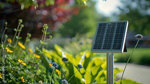 A solar powered weather station set up in an outdoor learning space allowing students to collect and analyze realtime data. Stock Video