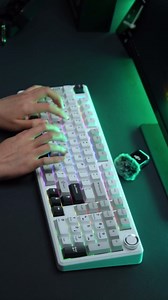 MechLands Aula F99 PRO 96% Mechanical Gaming Keyboard, BT5.0/USB-C/2.4GHz Wireless, Hot Swappable Gasket Custom Keyboard with 8000mAH Battery, Rotary Knob, RGB Backlit for Win/Mac (White Blue)