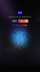 Day 36/90 – CC Ball Action Effect 🦋 Today is Day 36 of our 90 Days After Effects Challenge, and we’re exploring CC Ball Action, a fun pixel-style effect that breaks your layer into small balls, perfect for pixel transitions, dissolve effects, and stylized motion graphics. ✨ What is CC Ball Action? CC Ball Action turns your layer into hundreds of tiny spheres that animate like particles. Great for pixel dissolves, retro digital looks, and creative reveals. ✨ How to Use: - Select layer → Effect →