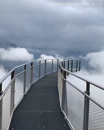 Walking on clouds☁️ By michelphotography.ch 📍First Cliff Walk by Tissot, Grindelwald, Switzerland | 9GAG