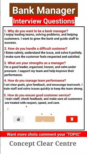 Bank Manager Job Interview Questions and Answers to ace your Dream Job