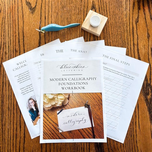 Pointed Pen Calligraphy Workbook for Beginners • Printable Modern Calligraphy Practice Sheets PDF With Video Instruction • Instant Download - Etsy