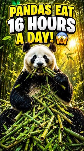 Pandas Eat 16 Hours a Day?! 🐼 The Incredible Bamboo Fact! #shorts #wildlife
