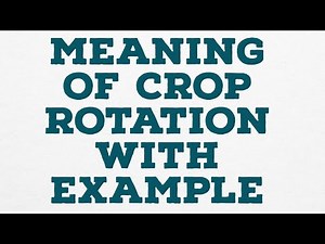 MEANING OF CROP ROTATION WITH EXAMPLE