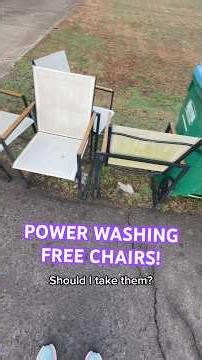 These Chairs Were in the TRASH… Wait Until I Power Wash Them 🤯 #trashtotreasure #powerwashing